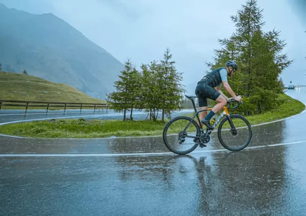 rainy biking