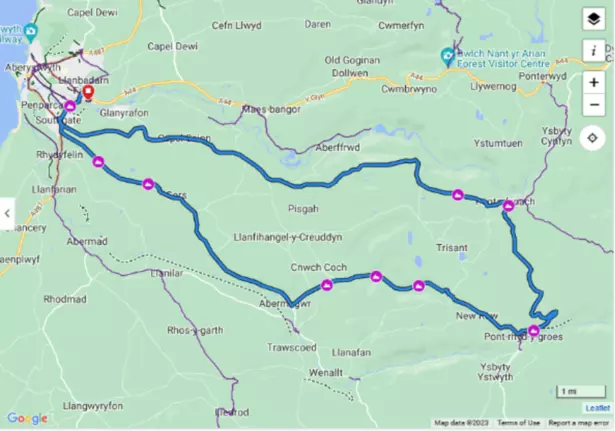 Mid Wales map
