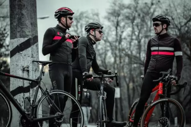 biker wearing rapha